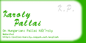karoly pallai business card